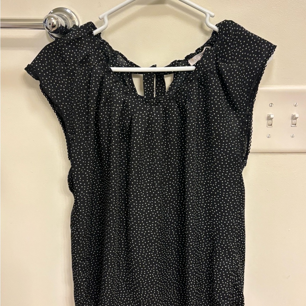 Black and White Polka Dot Women's Top
